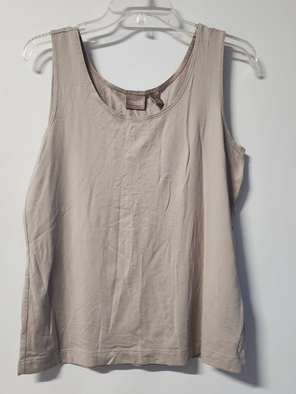 🤎Chico's Neutral Beige Tank Top Women's Size 1 Soft Stretch Casual Career Wear